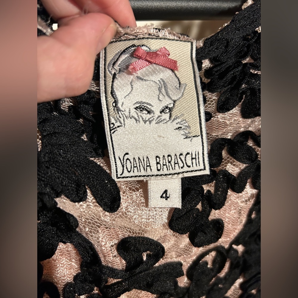 Yoana Baraschi Anthropologie Sheer Jardim Lace Dress Black Women’s Sz 4 - Picture 8 of 10